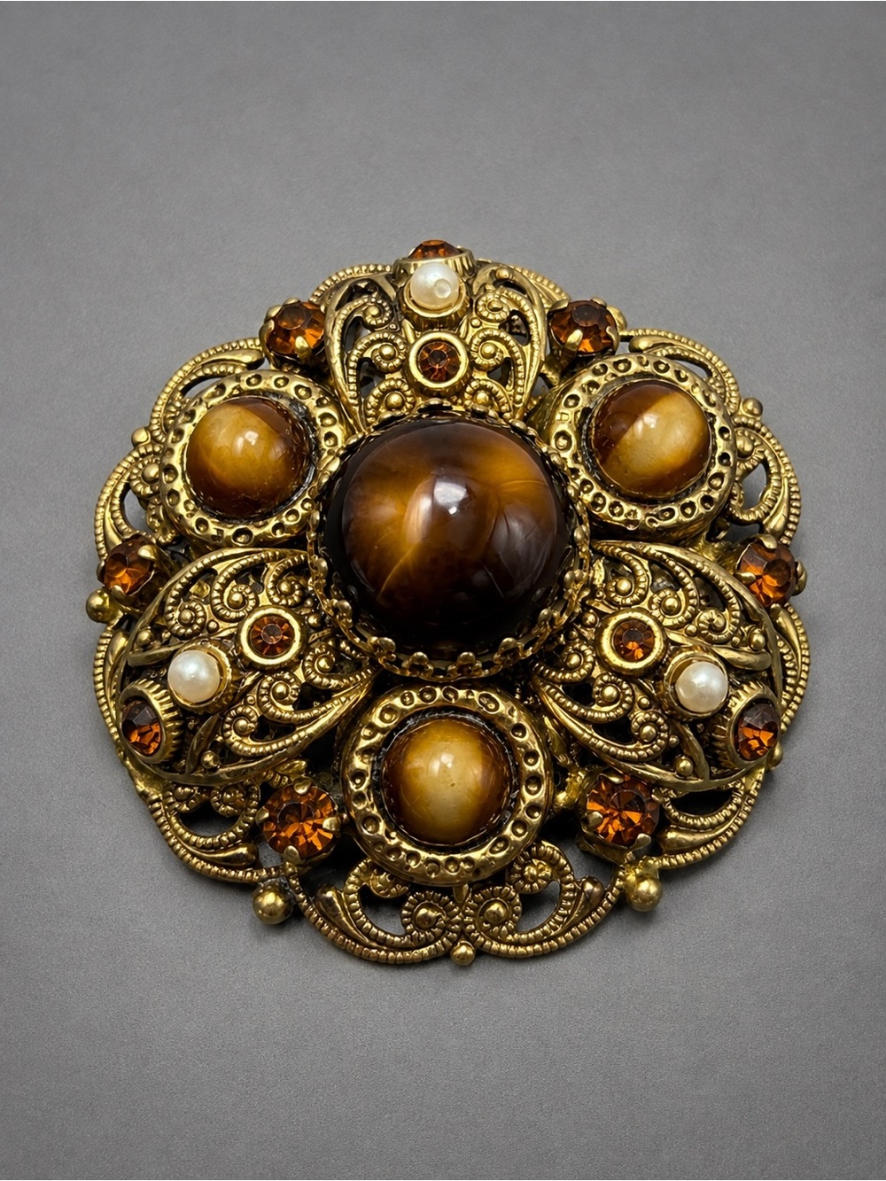 Vintage Austrian Hungarian Brooch Gorgeous #cz16